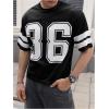 imageSOLY HUX Mens Jersey Shirts Mesh Number Graphic Crew Neck Short Sleeve Streetwear Tee Loose TopsBlack Number