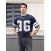 imageSOLY HUX Mens Jersey Shirts Mesh Number Graphic Crew Neck Short Sleeve Streetwear Tee Loose TopsDark Blue Letter
