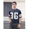 imageSOLY HUX Mens Jersey Shirts Mesh Number Graphic Crew Neck Short Sleeve Streetwear Tee Loose TopsDark Blue Letter