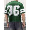 imageSOLY HUX Mens Jersey Shirts Mesh Number Graphic Crew Neck Short Sleeve Streetwear Tee Loose TopsGreen Letter