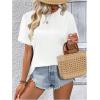 imageSOLY HUX Womens Open Back Tops Cut Out Split Tee Short Sleeve Round Neck Casual T ShirtPure White