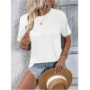 imageSOLY HUX Womens Open Back Tops Cut Out Split Tee Short Sleeve Round Neck Casual T ShirtPure White