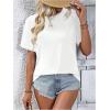 imageSOLY HUX Womens Open Back Tops Cut Out Split Tee Short Sleeve Round Neck Casual T ShirtPure White