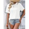 imageSOLY HUX Womens Open Back Tops Cut Out Split Tee Short Sleeve Round Neck Casual T ShirtPure White
