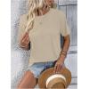 imageSOLY HUX Womens Open Back Tops Cut Out Split Tee Short Sleeve Round Neck Casual T ShirtSolid Apricot