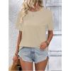 imageSOLY HUX Womens Open Back Tops Cut Out Split Tee Short Sleeve Round Neck Casual T ShirtSolid Apricot
