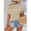imageSOLY HUX Womens Open Back Tops Cut Out Split Tee Short Sleeve Round Neck Casual T ShirtSolid Apricot
