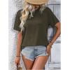 imageSOLY HUX Womens Open Back Tops Cut Out Split Tee Short Sleeve Round Neck Casual T ShirtSolid Army Green