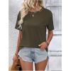 imageSOLY HUX Womens Open Back Tops Cut Out Split Tee Short Sleeve Round Neck Casual T ShirtSolid Army Green