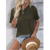 imageSOLY HUX Womens Open Back Tops Cut Out Split Tee Short Sleeve Round Neck Casual T ShirtSolid Army Green