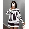 imageSOLY HUX Womens Retro Oversized TShirt Streetwear Long Sleeve Graphic Tees Printed Crewneck TopsBlack and White