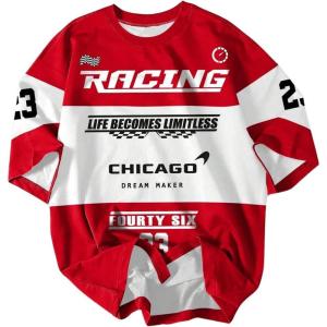 imageSOLY HUX Mens Color Block Letter Graphic Tees Crew Neck Short Sleeve T Shirt Summer TopsRed and White Letter