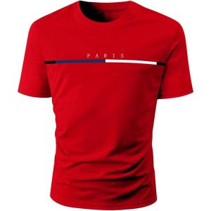 imageSOLY HUX Mens Graphic Tees Letter Print Short Sleeve Round Neck TShirt TopsRed Letter