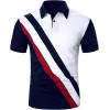 imageSOLY HUX Mens Collared Shirts Short Sleeve Business Casual Work T Shirt Color Block Golf Tennis Summer Tops Multicoloured Medium