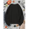 imageSOLY HUX Womens Crewneck Graphic Sweatshirts Long Sleeve Oversized Loose Fit Shirts Drop Shoulder Pullover Casual TopsBlack Flowers