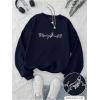 imageSOLY HUX Womens Crewneck Graphic Sweatshirts Long Sleeve Oversized Loose Fit Shirts Drop Shoulder Pullover Casual TopsDark Blue Shark