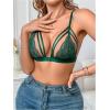 imageSOLY HUX Womens Lace Bralette Front Closure Bras Wireless Cutout Deep V Triangle Sexy Lace BraDark Green