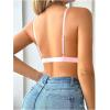 imageSOLY HUX Womens Lace Bralette Front Closure Bras Wireless Cutout Deep V Triangle Sexy Lace BraPure Pink