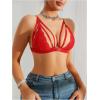 imageSOLY HUX Womens Lace Bralette Front Closure Bras Wireless Cutout Deep V Triangle Sexy Lace BraPure Red