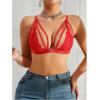 imageSOLY HUX Womens Lace Bralette Front Closure Bras Wireless Cutout Deep V Triangle Sexy Lace BraPure Red