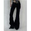 imageSOLY HUX Womens Low Rise Flare Leg Stretchy Denim Pants Y2k Going Out Bell Bottom JeansPlain Black