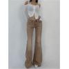 imageSOLY HUX Womens Low Rise Flare Leg Stretchy Denim Pants Y2k Going Out Bell Bottom JeansPlain Brown