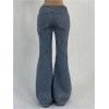 imageSOLY HUX Womens Low Rise Flare Leg Stretchy Denim Pants Y2k Going Out Bell Bottom JeansPlain Dark Blue