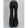 imageSOLY HUX Womens Low Rise Flare Leg Stretchy Denim Pants Y2k Going Out Bell Bottom JeansPlain Dark Grey