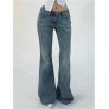 imageSOLY HUX Womens Low Rise Flare Leg Stretchy Denim Pants Y2k Going Out Bell Bottom JeansPure Blue