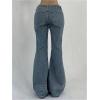 imageSOLY HUX Womens Low Rise Flare Leg Stretchy Denim Pants Y2k Going Out Bell Bottom JeansPure Blue