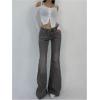 imageSOLY HUX Womens Low Rise Flare Leg Stretchy Denim Pants Y2k Going Out Bell Bottom JeansSolid Grey