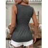 imageSOLY HUX Womens Peplum Tank Top Twist Front V Neck Sleeveless Babydoll Summer Going Out TopsPlain Dark Grey