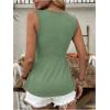 imageSOLY HUX Womens Peplum Tank Top Twist Front V Neck Sleeveless Babydoll Summer Going Out TopsPlain Green