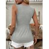 imageSOLY HUX Womens Peplum Tank Top Twist Front V Neck Sleeveless Babydoll Summer Going Out TopsPlain Light Grey