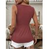 imageSOLY HUX Womens Peplum Tank Top Twist Front V Neck Sleeveless Babydoll Summer Going Out TopsPlain Red