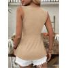 imageSOLY HUX Womens Peplum Tank Top Twist Front V Neck Sleeveless Babydoll Summer Going Out TopsSolid Apricot