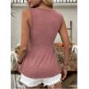 imageSOLY HUX Womens Peplum Tank Top Twist Front V Neck Sleeveless Babydoll Summer Going Out TopsSolid Redwood