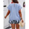 imageSOLY HUX Womens Plus Size 2 Piece Outfits Summer Printed Short Sleeve Blouse Tops and Shorts SetBlue Tropical