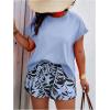 imageSOLY HUX Womens Plus Size 2 Piece Outfits Summer Printed Short Sleeve Blouse Tops and Shorts SetBlue Tropical