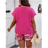 imageSOLY HUX Womens Plus Size 2 Piece Outfits Summer Printed Short Sleeve Blouse Tops and Shorts SetHotpink Printed