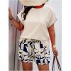 imageSOLY HUX Womens Plus Size 2 Piece Outfits Summer Printed Short Sleeve Blouse Tops and Shorts SetMulti Printed