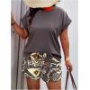 imageSOLY HUX Womens Plus Size 2 Piece Outfits Summer Printed Short Sleeve Blouse Tops and Shorts SetMulticoloured Tribal