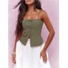 imageSOLY HUX Womens Tie Front Button Down Cami Top Y2k Spaghetti Strap Bustier Corset Tops CamisolePlain Green