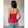 imageSOLY HUX Womens Tie Front Button Down Cami Top Y2k Spaghetti Strap Bustier Corset Tops CamisolePlain Red