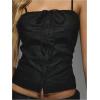 imageSOLY HUX Womens Tie Front Button Down Cami Top Y2k Spaghetti Strap Bustier Corset Tops CamisoleSolid Black