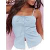 imageSOLY HUX Womens Tie Front Button Down Cami Top Y2k Spaghetti Strap Bustier Corset Tops CamisoleSolid Blue