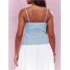 imageSOLY HUX Womens Tie Front Button Down Cami Top Y2k Spaghetti Strap Bustier Corset Tops CamisoleSolid Blue