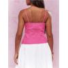 imageSOLY HUX Womens Tie Front Button Down Cami Top Y2k Spaghetti Strap Bustier Corset Tops CamisoleSolid Pink