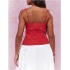 imageSOLY HUX Womens Tie Front Button Down Cami Top Y2k Spaghetti Strap Bustier Corset Tops CamisoleSolid Red