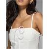 imageSOLY HUX Womens Tie Front Button Down Cami Top Y2k Spaghetti Strap Bustier Corset Tops CamisoleSolid White